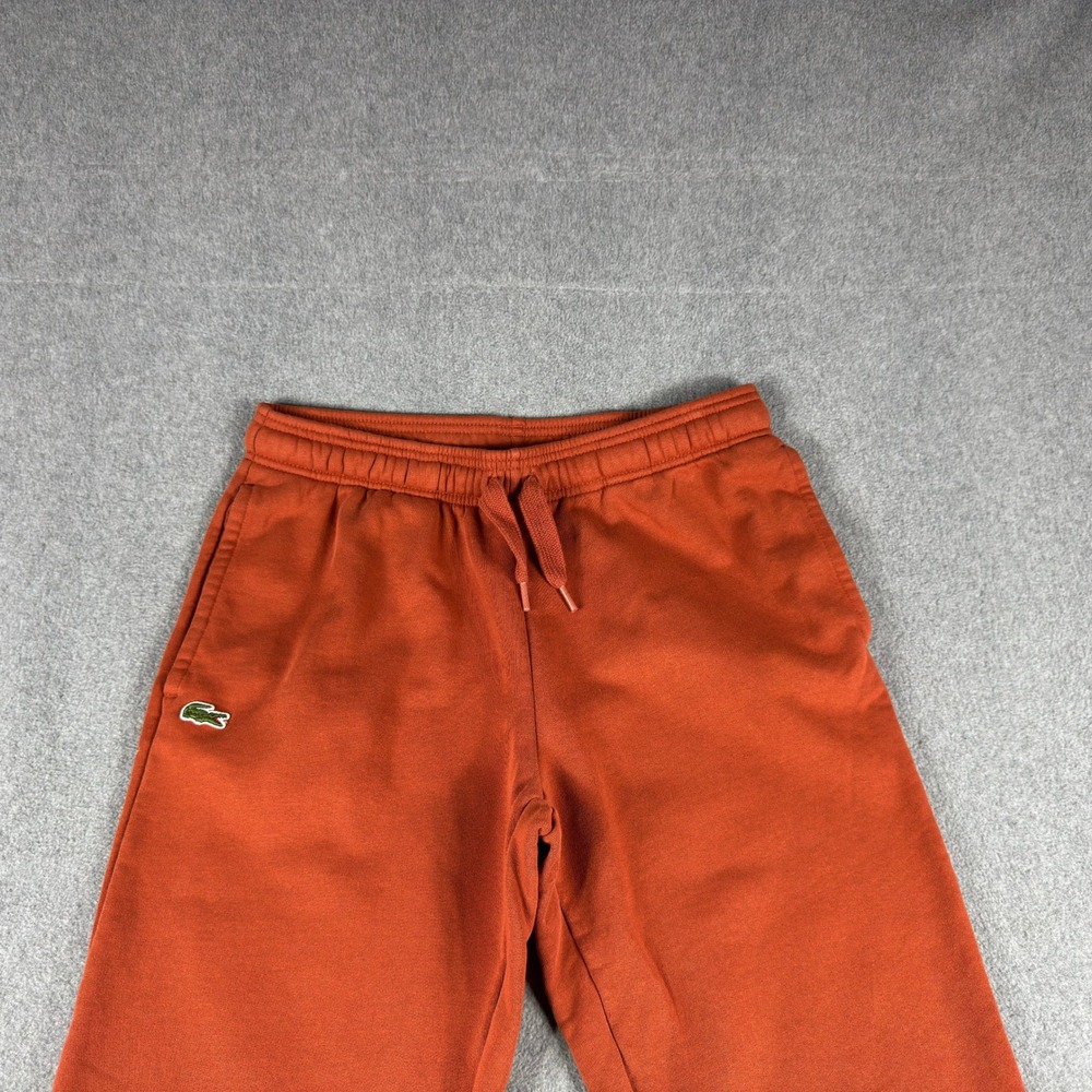 Lacoste Sport Fleece Tennis Mens M Cuffed Track Sweatpants Orange